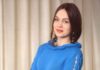 Голубое платье спицами для женщин Голубое платье спицами схема вязания спицами для женщин